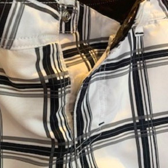 NEW Boys Tony Hawk Black/White Plaid Swim Mesh Lined Shorts 5 Pockets Sz: 12 - Picture 3 of 6